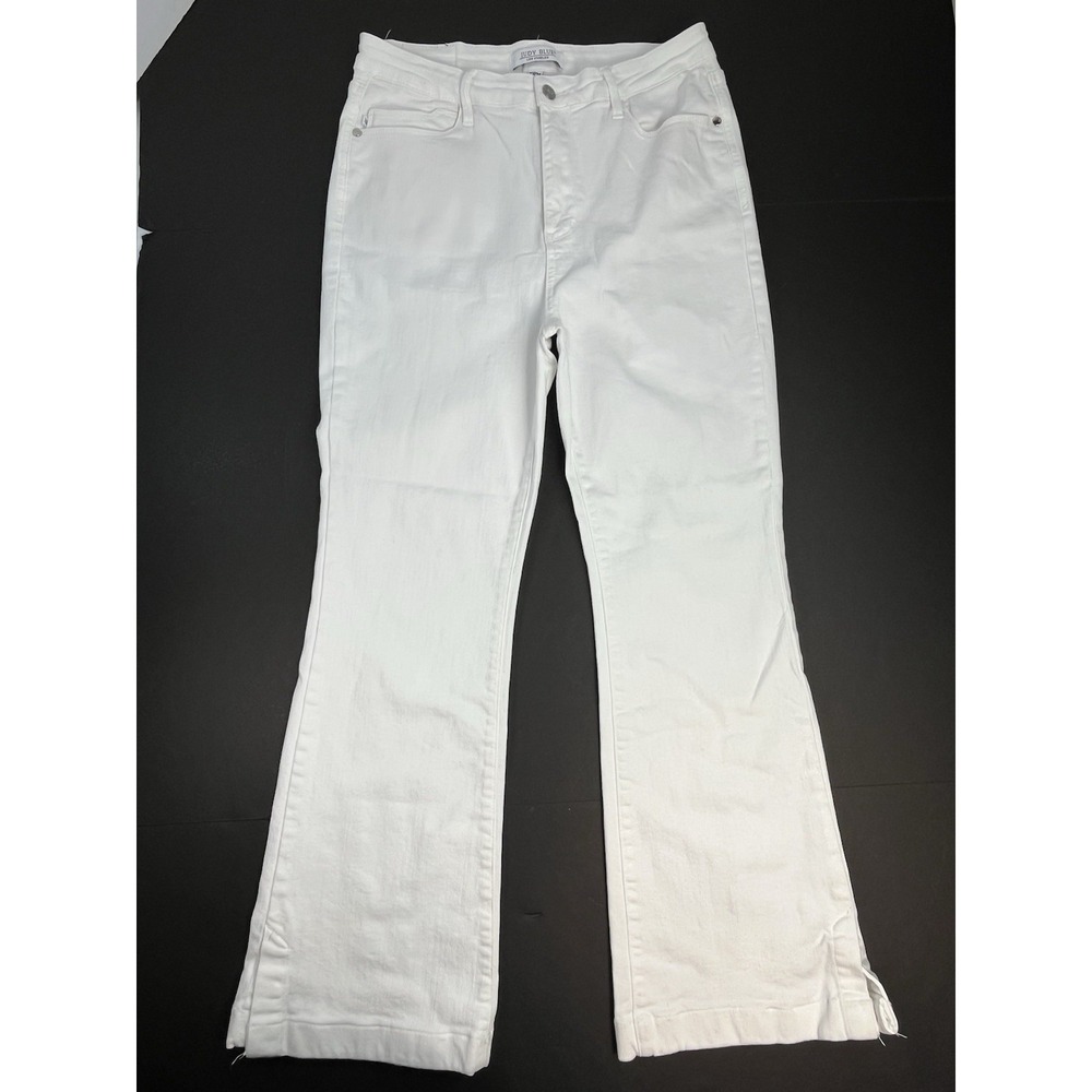Judy Blue Jeans Women's Size 11/31 High Waist Side Slit Slim Boot Cut White